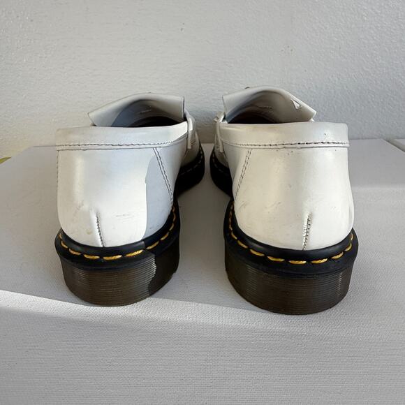 Dr. Martens Adrian White Leather Tassel Loafers Men’s Size 9 M Goodyear Welted